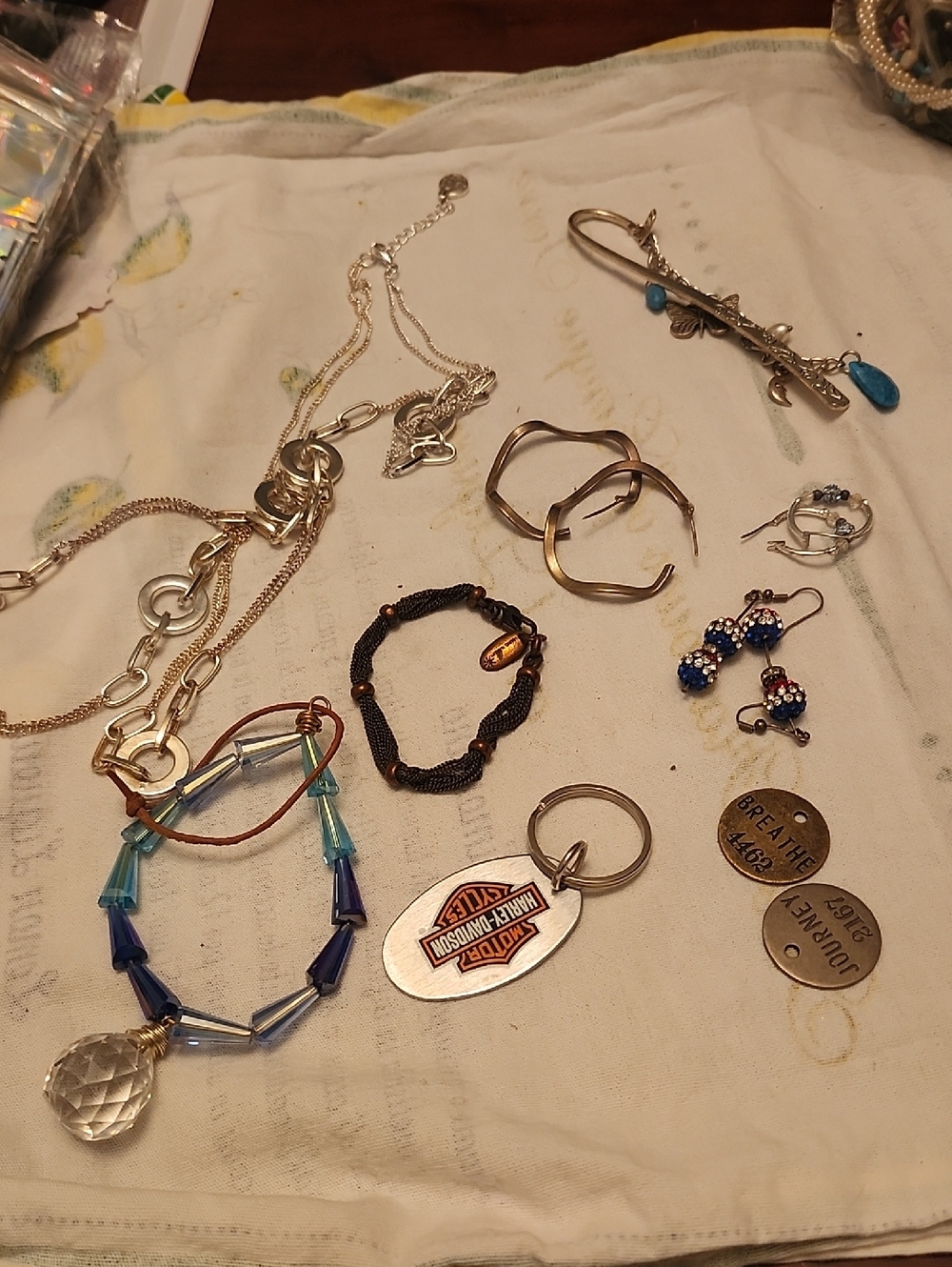Handcrafted Blue Bead Pendant Necklace - Unbranded